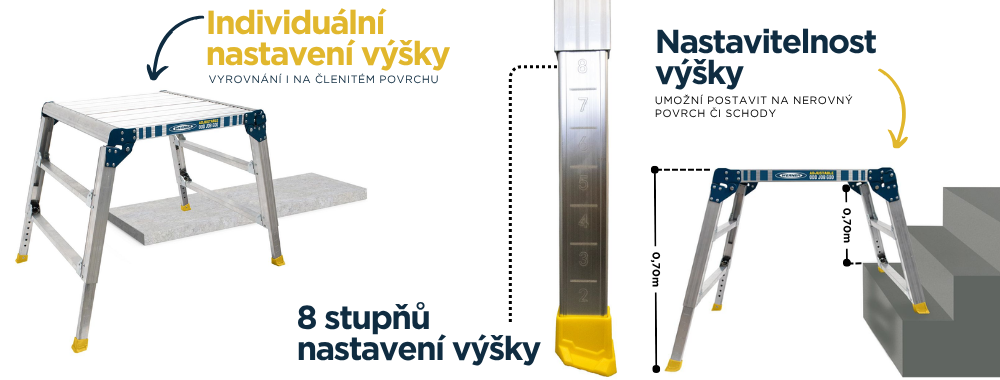 Teleskopicka Naslapna pracovni plosina 600 x 600